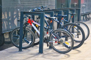 bikes at bike rack