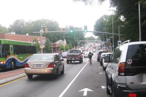Cyclist in Bike Lane